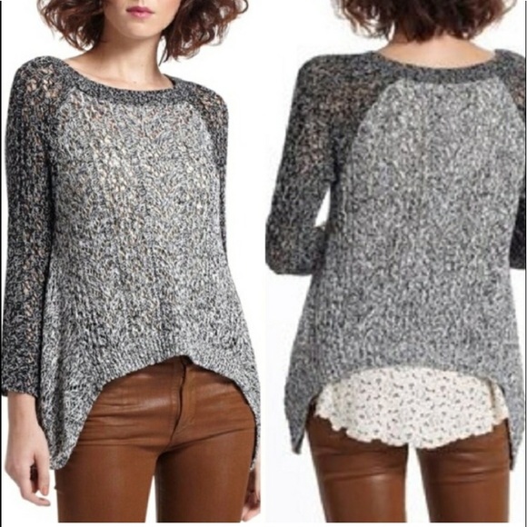 Anthropologie Sweaters - Anthropologie Leifnotes Dipped Lace Marled Sweater